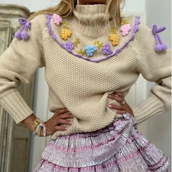 LOVESHACKFANCY Rhett Turtleneck Sweater - Picture 3 of 13